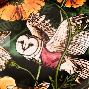 west elm dapper animal floral owl plate